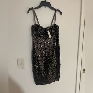 Moda international Black sequin mini dress New with tag size 2